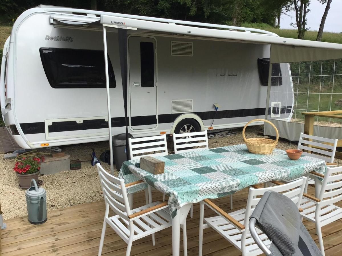 Gezellige Luxe Caravan Met Zwembad In Zuid- Bourgogne Anglure-sous-Dun Eksteriør billede